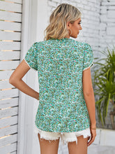 Chic Floral Notched Neck Blouse - Perfect for Everyday Elegance